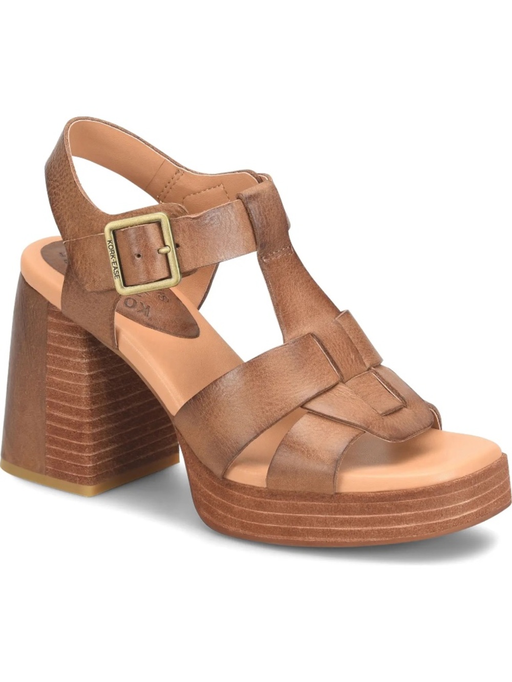 Kork-Ease Macey Ankle Strap Sandals Comfort Brown Leather Size 10 New in Box